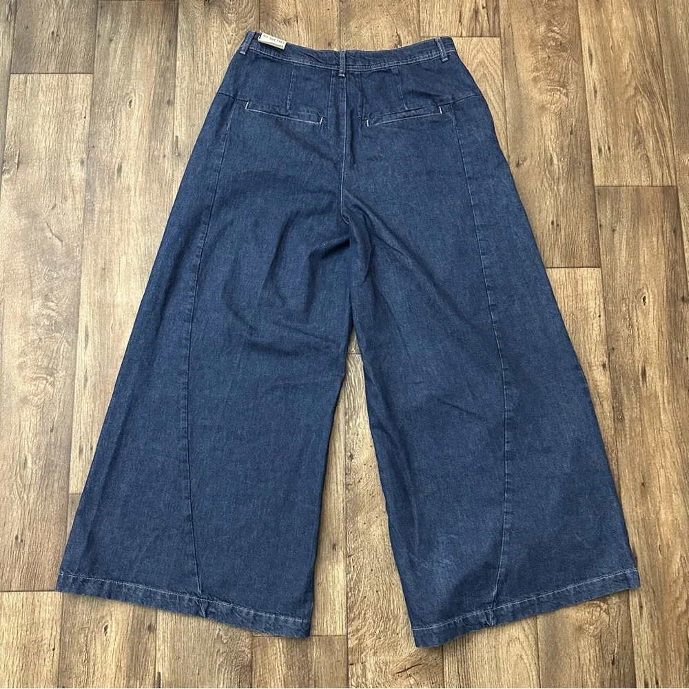 Free People We The Free Equinox Denim Trousers Blue Jeans Wide Leg Size 30
